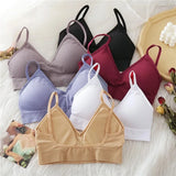 Vevesc Seamless Top Women Sexy Tank Tops Women Underwear Strap Crop Top Female Lingerie Intimates With Removable Pad Bralette S-XL