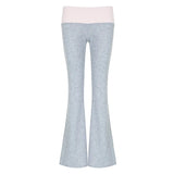 Vevesc Korean Coquette Low Waisted Slim Autumn Sweatpants Casual Basic Flare Trousers Cutecore Skinny Boot Cut Pants Outfits