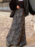 Vevesc Y2k Harajuku Vintage Skirts for Women High Waist Tie Dye Aesthetics Design Skirt Spring Autumn Casual Loose All Match Clothing