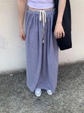 Vevesc Spring Casual Fashion Plaid Contrast Color Women Skirts Vintage Drawstring Elastic Waist Skirt Harajuku Y2k Aesthetic Falda
