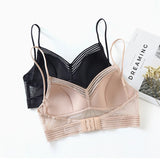 Vevesc Sexy U Backless Invisible Bra Underwear without stones Thin Triangle Cup Bra with Lace Mesh Wireless Bra Women Lingerie New