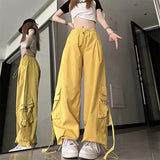 Vevesc Vintage Cargo Pants Women Y2K Harajuku Oversized Streetwear Parachute Pants Bf Korean Hip Hop All-Match Baggy Jogging Trousers
