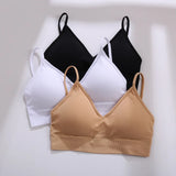 Vevesc Seamless Top Women Sexy Tank Tops Women Underwear Strap Crop Top Female Lingerie Intimates With Removable Pad Bralette S-XL