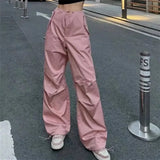 Vevesc Baggy Pants Sweat Parachute Joggers Cargo Streetwear Clothing Hippie Summer Woman Fluid Pink Y2k Wide Leg Women's Loose Trousers
