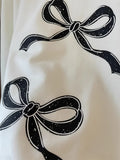 Vevesc Y2K Fairycore Gray Long Sleeve T-Shirt Women Korean Fashion Bow Print White Tees Harajuku Sweet Girly Black Pullover Top