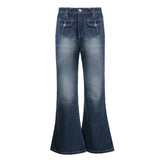 Vevesc Jeans Women Low Waist Jeans Autumn Winter Oversize Wide Leg Baggy Pants Casual Cargo Trousers Jeans Y2k Aesthetic Clothes