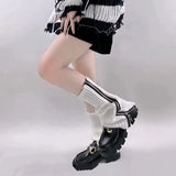 Vevesc Japanese Jk Leg Warmers Boots Socks Zipper Thigh Punk Leg Warmers Winter Boot Cuffs Warmer Lolita Knit Socks Tube Knit Socks