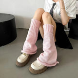 Vevesc Thickened Knitted Leg Warmers Japanese JK Winter Boot Cuffs Long Warmer Lolita Socks Harajuku Sock Sets Thigh Garter Fur Socks