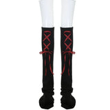 Vevesc Back Strap Leg Socks Vintage Sports Leg Warmers Y2K Women Long Calf Socks Harajuku Ballet Leg Covers Punk Clothing Accessories
