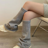 Vevesc Thickened Knitted Leg Warmers Japanese JK Winter Boot Cuffs Long Warmer Lolita Socks Harajuku Sock Sets Thigh Garter Fur Socks