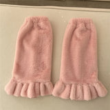 Vevesc Leg Warmers Boot Cuffs Women Knit Socks Harajuku Japanese Winter Long Warmer Punk Cable Knit Socks Striped Flared Lolita Socks