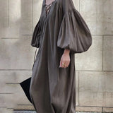 Vevesc  Linen New Summer Shirt Dress Evening Female Vintage Party Oversize Long Sleeve Beach Women Dresses Robe Vestido Maxi Prom