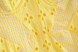 Vevesc Women Yellow Lace Trim Spaghetti Strap Bodycon Mini Dress Romantic Lady Backless Sleeveless Party Club Sexy Dress