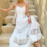 church outfit Seaside Holiday Dress Women's White Beach Dress Design Women's Strap Dress Summer