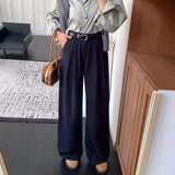 summer outfits inspo Brown Wide-Leg Pants Women's Jeans Autumn Maillard High Waist Loose Slimming Drape Casual Mopping Long Pants