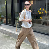 summer outfits inspo Mmfish Fashionable Street Wide-Leg Workwear Straight Casual Pants Pleated Loose Slimming Mop Straight Pants K335