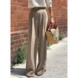 summer outfits inspo Casual Suit Pants Women's 2024 New Wide-Leg Pants Draping High Waist Slimming Summer Ice Silk Mopping Pants