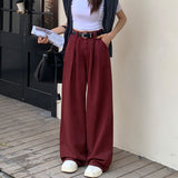 summer outfits inspo Brown Wide-Leg Pants Women's Jeans Autumn Maillard High Waist Loose Slimming Drape Casual Mopping Long Pants