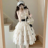 trendy homecoming dresses French-Style Elegant Seaside Wear Slimming Small Cake Suspender Dress Female Princess Cute Sweet Dress Dress