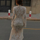 android vs cyberborg dress to impress 2024 Early Autumn New Sexy Hot Girl Lace Stitching Fashion Street Slit Long Sleeve Dress