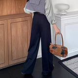 summer outfits inspo Brown Wide-Leg Pants Women's Jeans Autumn Maillard High Waist Loose Slimming Drape Casual Mopping Long Pants