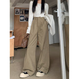 summer outfits inspo 2024 Early Spring New Slimming High-Rise Korean Style Simple Loose Slimming High Waist Wide Leg Casual Pants 2 Colors