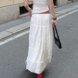 skater boy outfits Sexy Hot Girl Bohemian Style Skirt Summer White Cotton Stitching Low Waist Split Dress