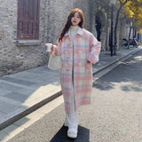 comfy school outfits Korean Style College Style Coat Women's Autumn and Winter 2024 New Pink Horn Buckle Woolen Coat Temperament Chanel Style Coat