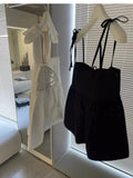 Vevesc  Back Bandage T Shirt for Women Solid Y2k Spring Summer Bows Ropa De Mujer Korean Fashion Retro Sweet Tank Tops
