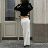 Vevesc  White Slit Long Skirt Spring Women's Fashion New Straight Casual Office Lady Skirt Elegant High Waist Female Long Skirt