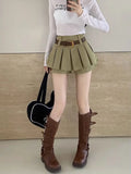 Vevesc Pleated Half Length Skirt for Women's Summer Sexy Style High Waisted Slim A-line Skirt New