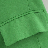 Vevesc  In the autumn of 2025, the new women's fashion is slim and slim, and the linen-like simple suit & linen-like shorts with belts.