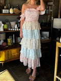Vevesc  Women s Elegant Floral Print Chiffon Maxi Dress with Spaghetti Straps and A-Line Silhouette for Summer Beach Wedding Party