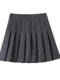 Vevesc Black Chic Pleated Skirts for Women High Waisted Fashion Solid Mini Skirts Autumn A Line Skirt