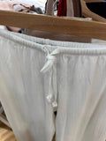 Vevesc  Eyelet Drawstring Straight Long Pants Women Autumn High Waist Cotton Trousers Solid Simple Vintage Sweet Home Pajama Pants Y2k