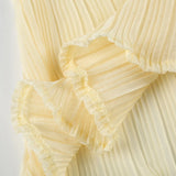 Vevesc  Summer Chiffon Spliced Lace Fashion Sheer Women Camisole Tops Y2k Sexy Chic Ruched Hotsweet Blouses