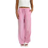 Vevesc  Women s Striped Loose Fit Pants with Drawstring Waist and Elastic Cuffs Lightweight Spring Fall Casual Trousers for Comfort