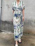 Vevesc  Summer Women Dress Evening Female Women Dresses Long Vestido Vintage Party Beach Chiffon Bodycon Prom Sexy Y2K Print Robe Casual