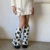 Vevesc Leg Warmers Boot Floral Cuff Punk Harajuku Boot Cuffs Japanese Party Lolita Socks Knit Sock Sets Winter Cosplay New Year Socks