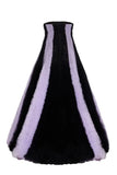 Vevesc Amazing Black And Lavender Tulle Long Evening Dresses Big Volume Ruffles Trimmed Tutu Tulle Maxi Gowns Bridal Gowns