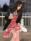 Vevesc Summer Kawaii Clothing Lolita Strap Dress Women Even Party Y2k Mini Dress Female Casual One Piece Dress Korean Fashion Chic