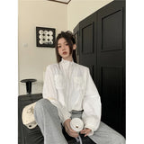 Vevesc Streetwear Y2K Cropped Jackets Women Oversized Sun-Proof Coat Harajuku Vintage Korean Casual Sunscreen Short Outwear Tops