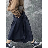 Vevesc Striped Pleated Midi Skirts Women Elegant High Waist Suit Skirt Summer Y2K Harajuku Aesthetic Fashion Casual A Line Skirt