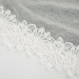 Vevesc  Cute Lace Trim Slim Simple T-Shirts Summer Sweet Basic All-Match Fashion Trendy Japanese Women’s Clothes