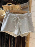 Vevesc  Vintage Solid Casual Sports Shorts Cotton Raw Trim High Waist Summer Sweatshorts Harajuku Streetwear Drawstring Shorts Women
