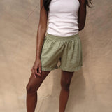 Vevesc Plaid Pattern Boxers Shorts Elastic High Waist Ruffled Hem Loose Short Y2k Cottage 90s Vintage Lounge Pants Aesthetic Bottom