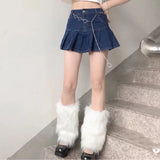 Vevesc Furry Leg Warmers Y2K Goth White Faux Fur Leg Warmers Gyaru Boot Covers Lady Lolita Jk Knee-high Hipster Warm Socks Slouch