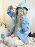 Vevesc New Fashion Popular Japan Harajuku Zipper Hoodies Sweet Star Appliques Design Loose Clothing Y2k Aesthetic Punk Sweatshirts