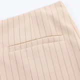 Vevesc  Spring New Product: Women's Fashion Casual Strap, Folded Striped Top&Fashion Thin Striped Skirt Pants Set