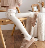 Vevesc Autumn Winter Long Warm Spliced Faux Fur Leg Stocking Korean Y2k Aesthetic Streetwear Punk Women Warmers Harajuku Girl Socks